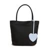 With Heart Pendant Underarm Bag Solid Color Oxford Cloth Shoulder Bag Nylon Tote Bag  Women