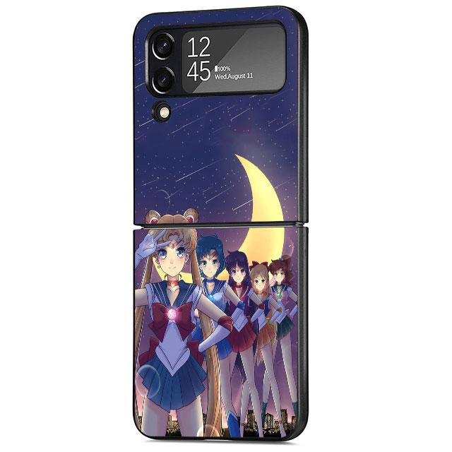 Чехол для Samsung Galaxy ZFlip3 Z Flip 4 ZFlip Z Flip 3 5G ZFlip4 противоударный жесткий ПК Funda Japan Sailors-Cute Moons