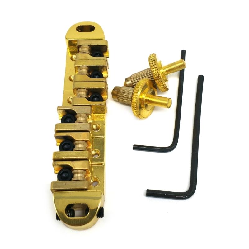 Guitar Roller Bridge with Studs,Allen Wrench Replacement Electric Guitar Parts Accessories for LP Style 6-String Guitar