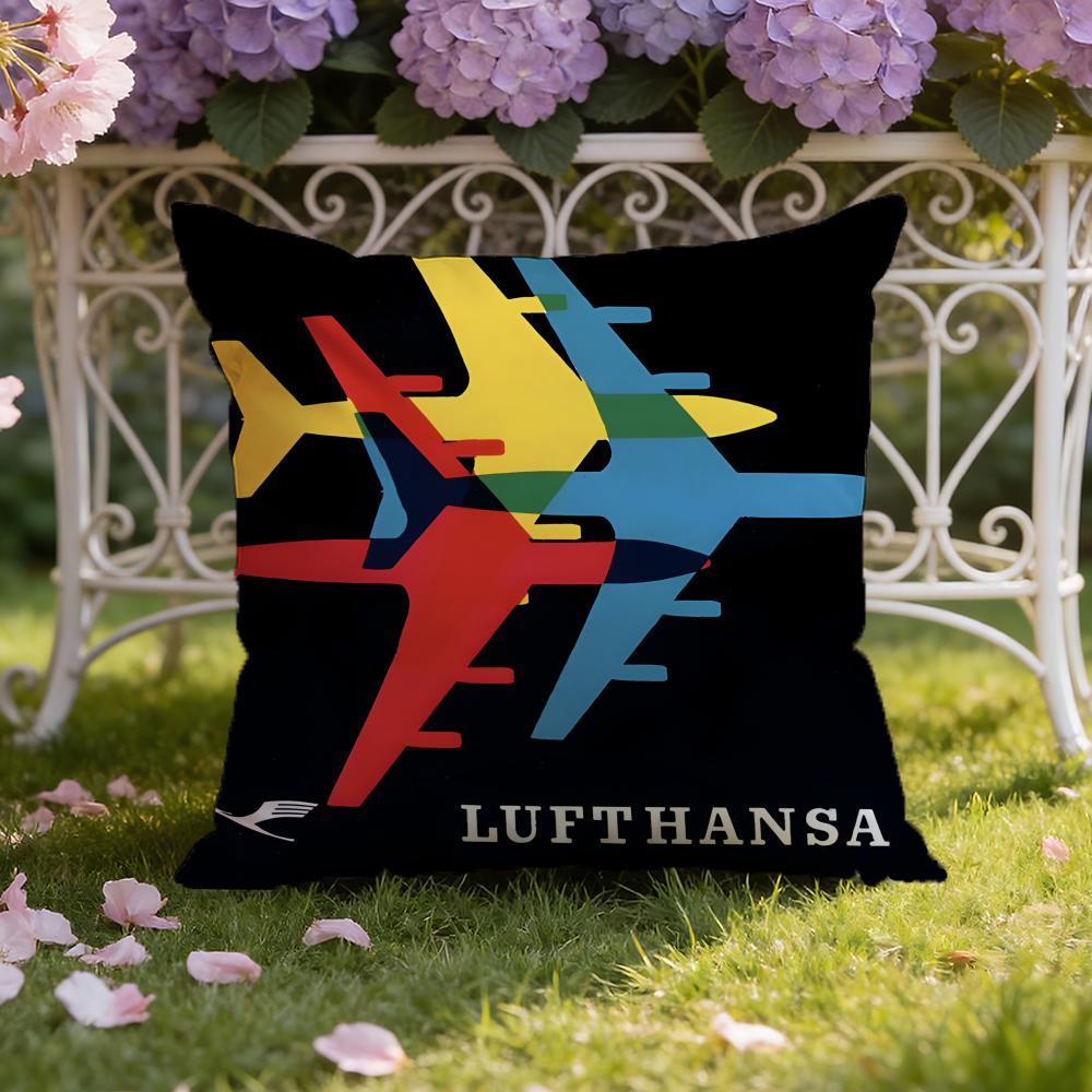 Подушка для путешествий L-Lufthansa Чехол для подушки Домашний и автомобильный Двухцелевой чехол для подушки: Двусторонняя конструкция для максимального комфорта