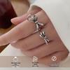 Bow 925 Silver Adjustable Ring: Tarnish-Free, Retro, Niche Design for Women