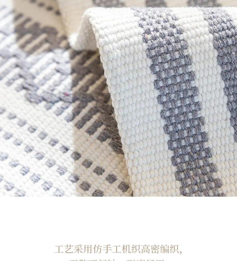 Хлопковые и льняные чехлы для диванов для гостиной, клетчатый полосатый диван, полотенце, чехол для дивана, современный минималистичный угловой чехол для сиденья