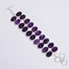 Fabulous Top Grade Qualite 100% Natural Amethyst Oval Shape Ethnic Style Handmade Jewelry 925 Steling Silver Plated Bracelet 6-8" WSJ-4617