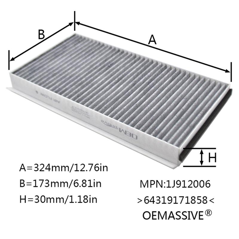 2x Car Pollen Cabin Filter Activated Carbon For BMW 5 6 Series Alpina B5 B6 E60 E61 E63 E64 2004 2005 2006 2007 2008 2009 2010