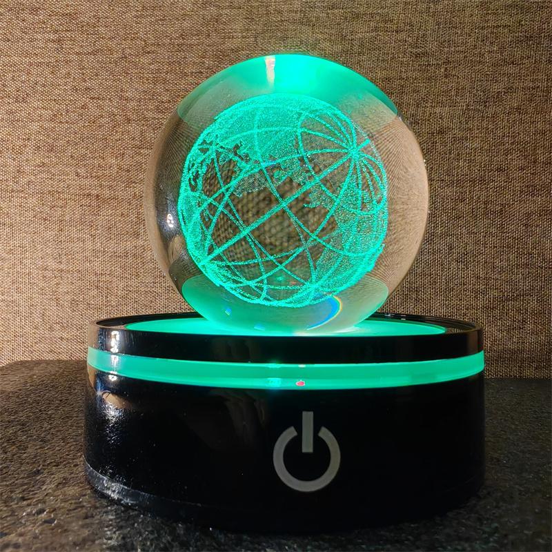 Солнечная система 3d хрустальный шар Хрустальный глобус Лазерная резка Хрустальный шар с шаровой подставкой Декоративные сферы планет Галактика Подарок на день рождения Украшения