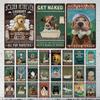 Dog Slogans Green Background Metal Signs Retro Tin Signs Metal Retro Wall Decoration Bar Bar Club Metal Posters Decoration