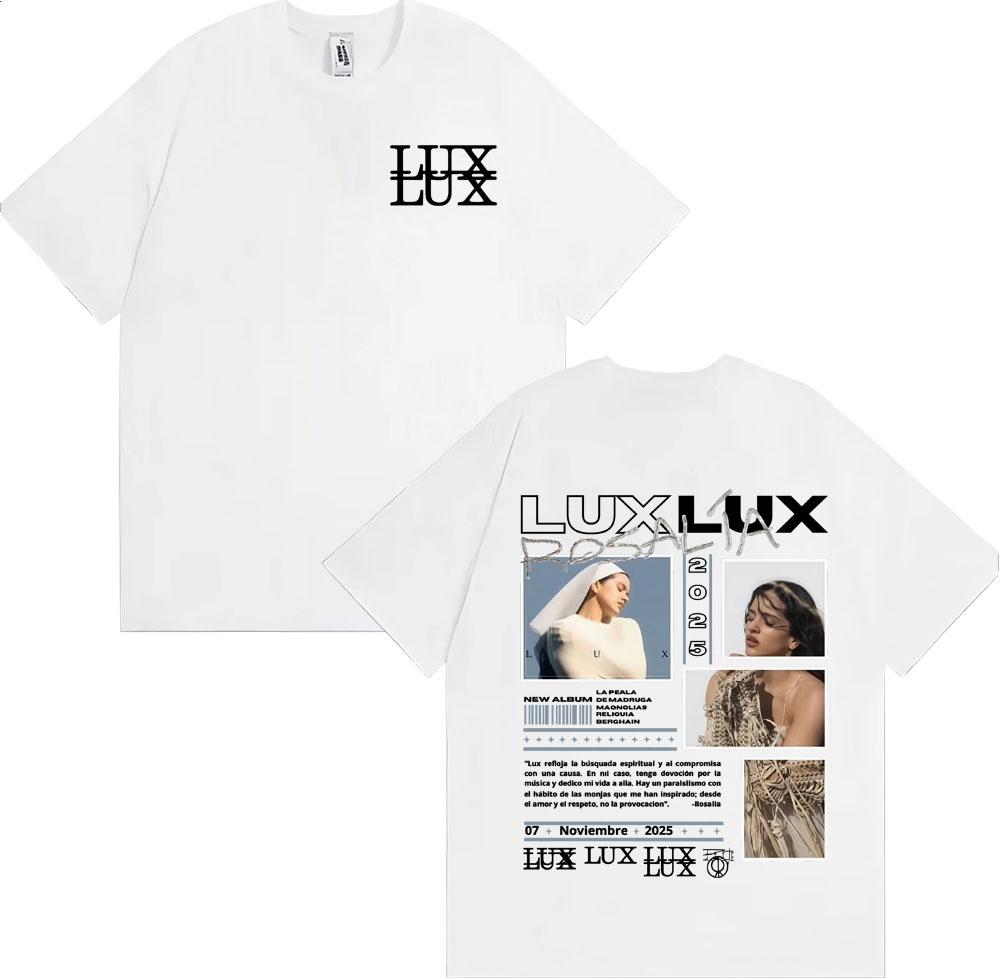 Singer Rosalia 2025 Album LUX Logo Merch T-shirt Men Women Harajuku High Street Retro T-shirts Comfort O-Neck Oversized T Shirt