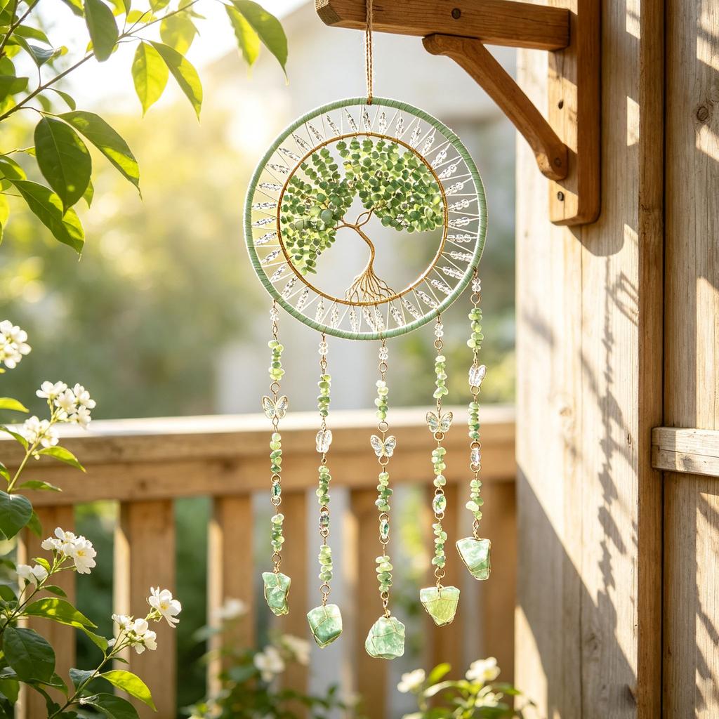Crystal Agate Plate Car Pendant Sun Catcher Wind Chime Hanging Ornament for Home Decor for Wedding or Valentine's Day