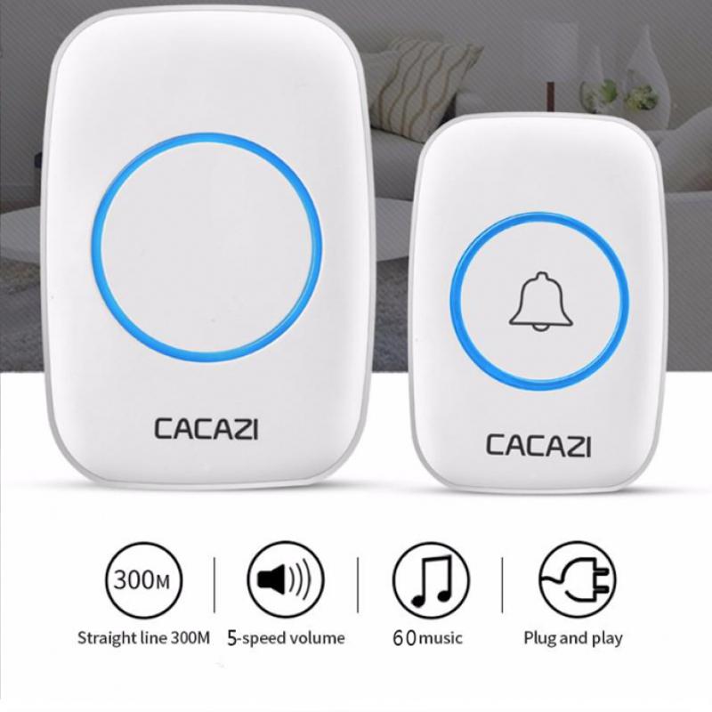 Беспроводной дверной звонок, водонепроницаемый интеллектуальный пульт дистанционного управления, 300 м, умный дверной звонок, звонок (Включите вилку ЕС, Великобритании, США) для домашнего офиса