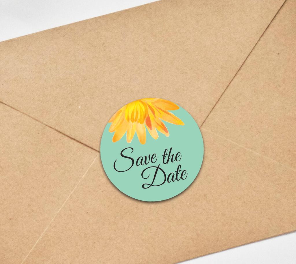 Дарлинг сувенир 45 шт. круглый конверт печать черный цветок астры сохранить дату наклейки DIY-1.6