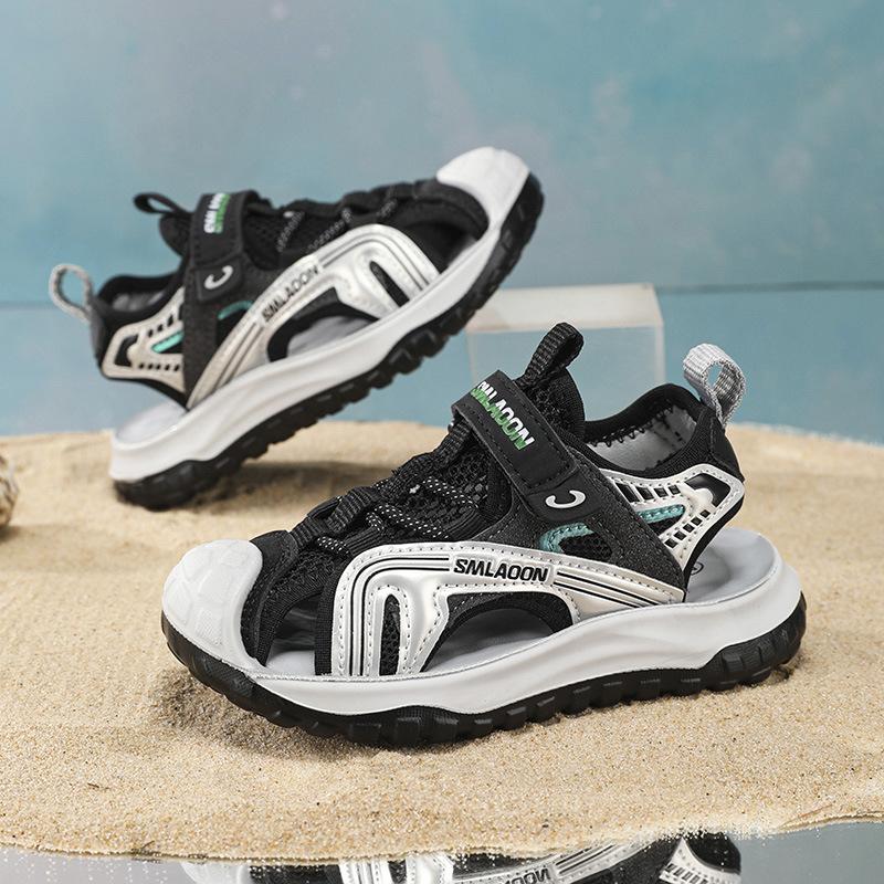 Детская обувь для детей среднего и старшего возраста Босоножки Baotou на мягкой подошве для мальчиков 2025 лето новые мальчики на мягкой подошве дети на липучке