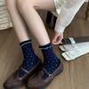 Women's Fall New Flanging Wavelet Dot Lace Boneless Drum Pile Cotton Socks