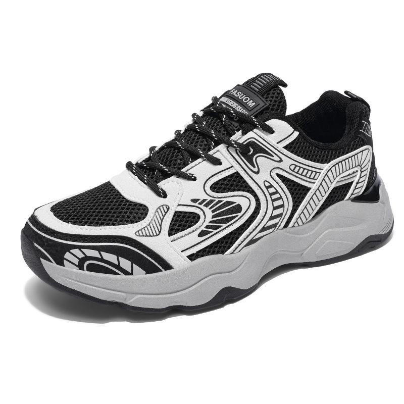 Осенний тренд мужской обуви 2024 года, четыре сезона, мужские сетчатые дышащие спортивные повседневные кроссовки для бега, модная обувь для подростков и пап