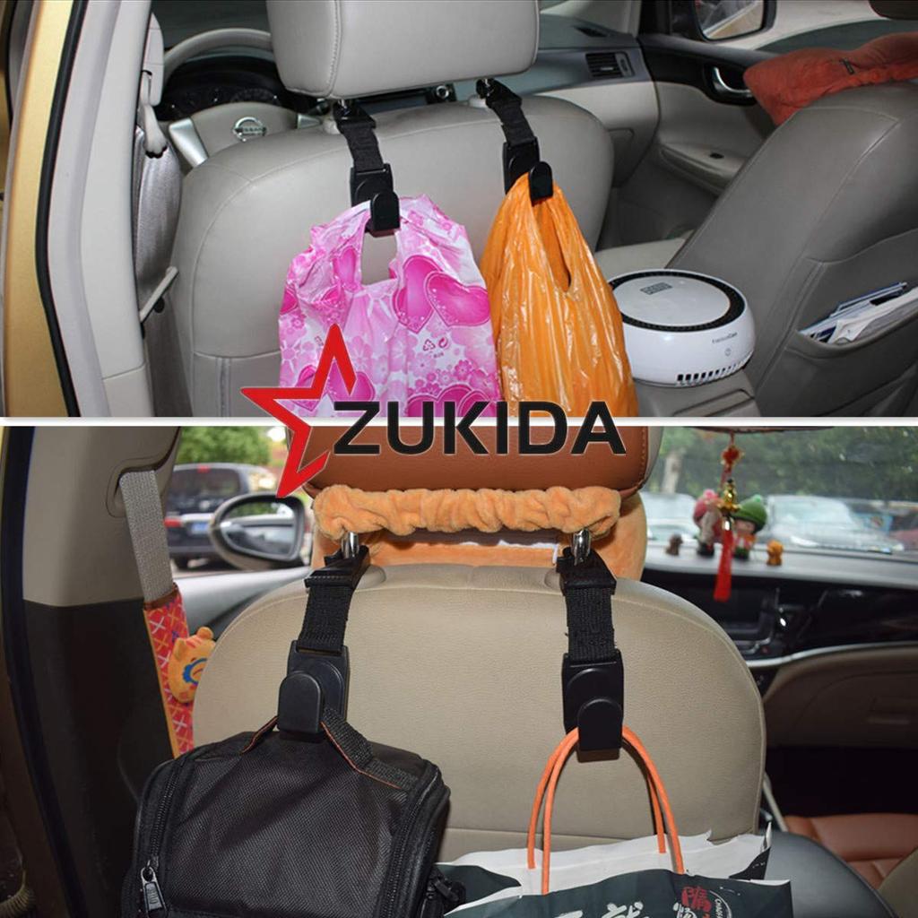 Автомобильные аксессуары Zukida, крючок на спинку сиденья автомобиля, крючок на подголовник автомобиля, вешалка для багажа, крючок для хранения в автомобиле, прочный органайзер, крючки для разных предметов, черный цвет