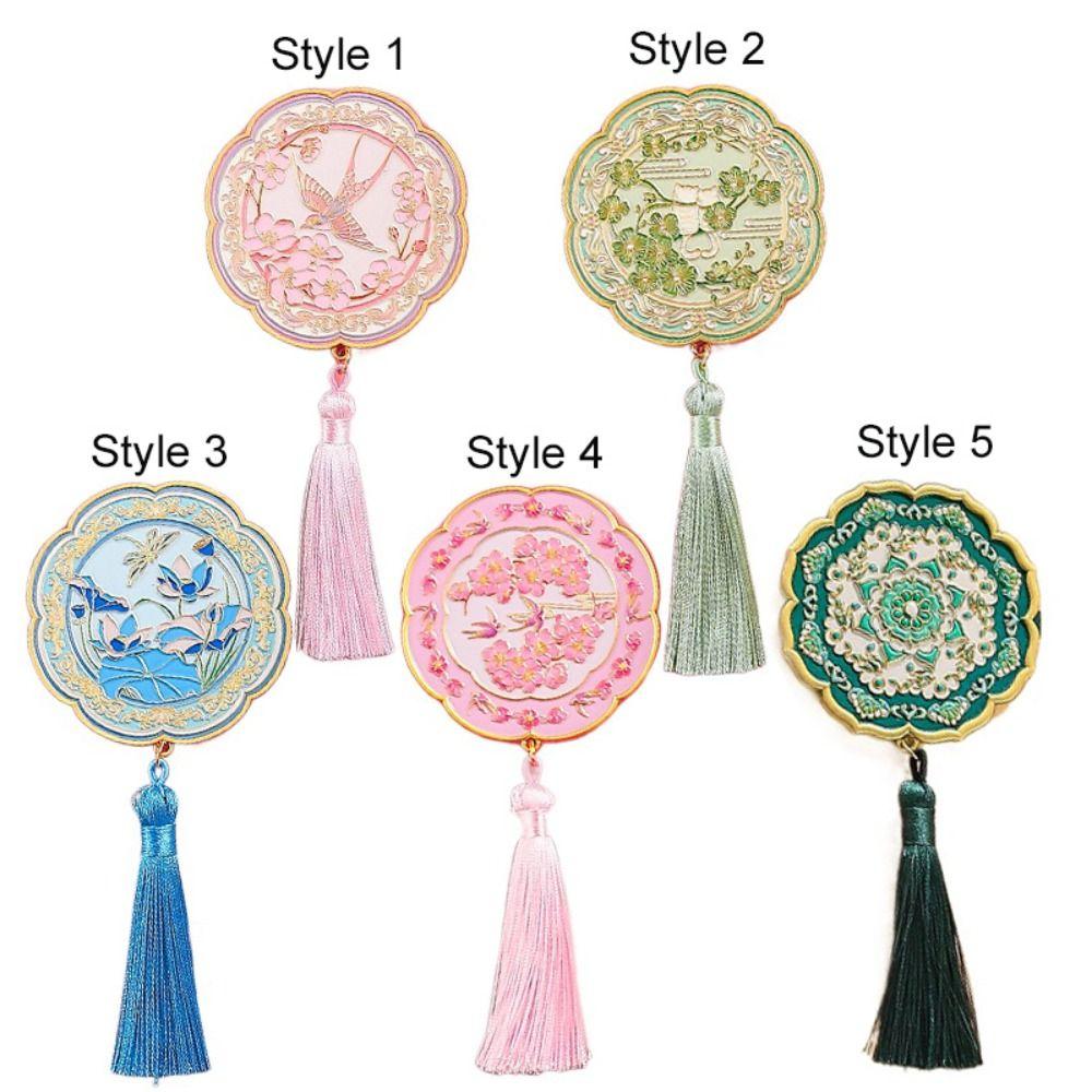 Ручное косметическое зеркало с рельефным узором, изысканное карманное зеркало в китайском стиле для макияжа