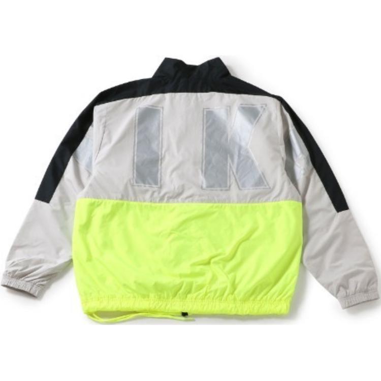 Nike Color Block Logo Print Stand Collar Zip Long Sleeve Jacket Men jackets Gray CQ0247-011