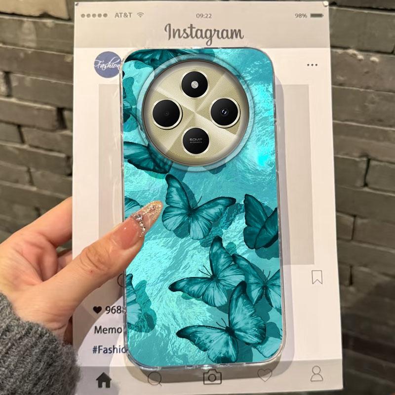 Luxury Butterfly Shadow Phone Case For Xiaomi Poco X3pro X5 M6 X6 X3 NFC M5s M6 Pro C75 C61 Shockproof Girls Women Fundas Cover