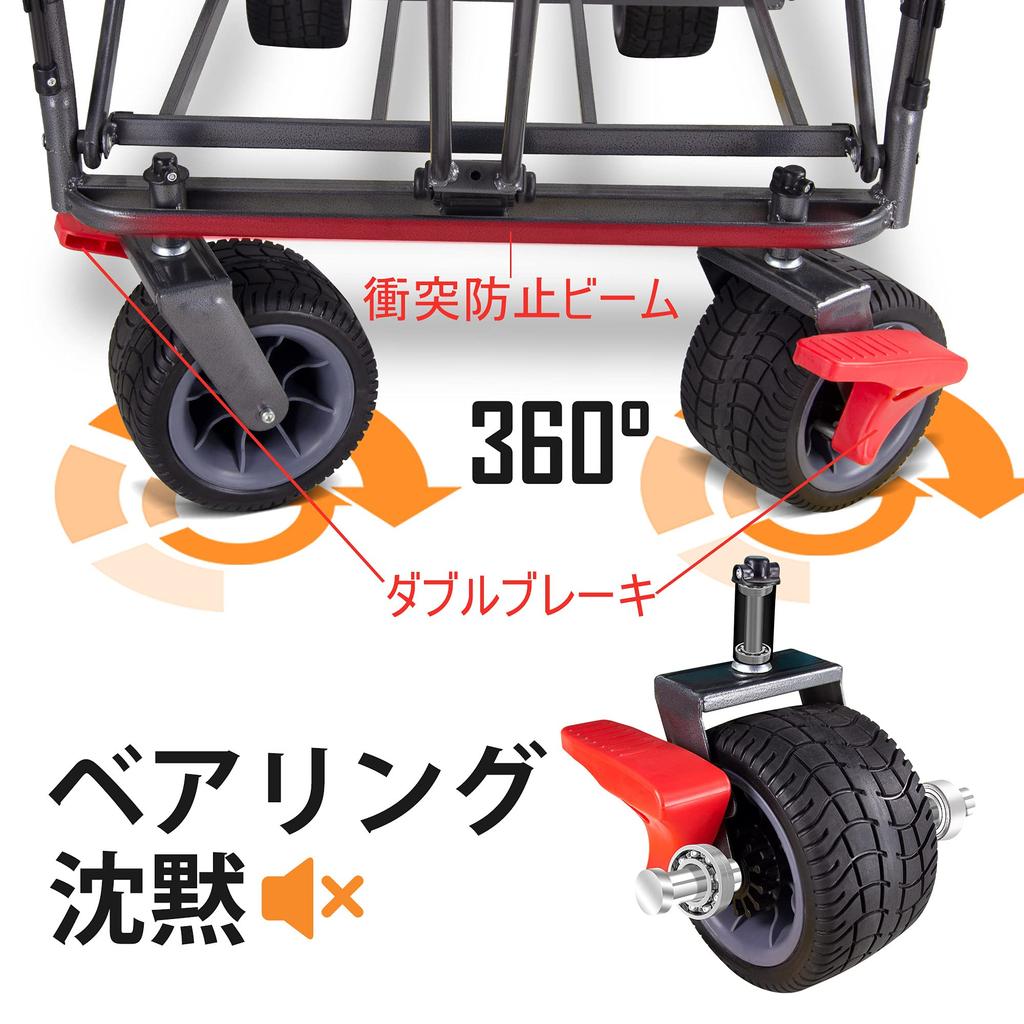 TMZ Folding All Terrain Garden Outdoor Camping Camping Removable Telescoping Pull Adjustable Push Patented Rear Wheel Swivel Folding 100 Liters Max