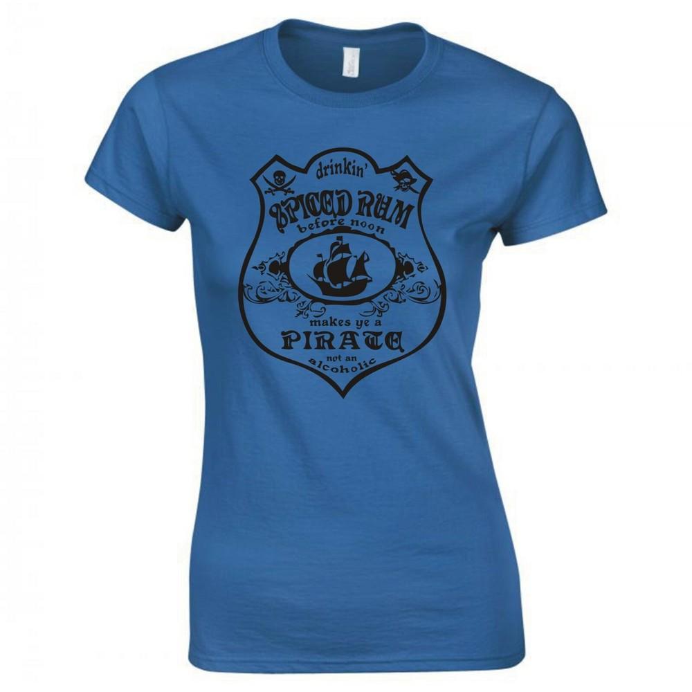 Funny Drinkin Spiced Rum Before Noon Makes Ye A Pirate Skinny Fit TShirt
