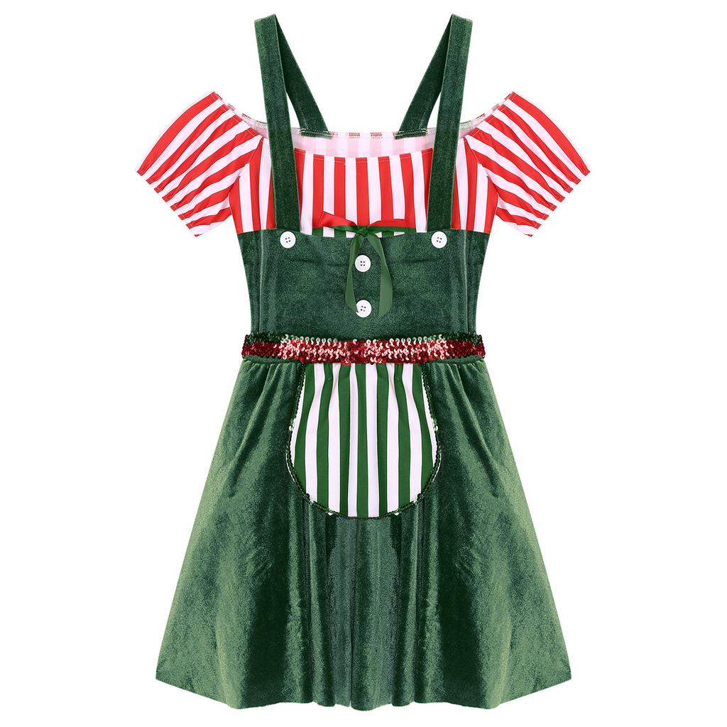 Womens Gingerbread Costume Oktoberfest Outfits German Bavarian Dress Dirndl Dress Halloween Fancy Dress Theme Party Dress Up