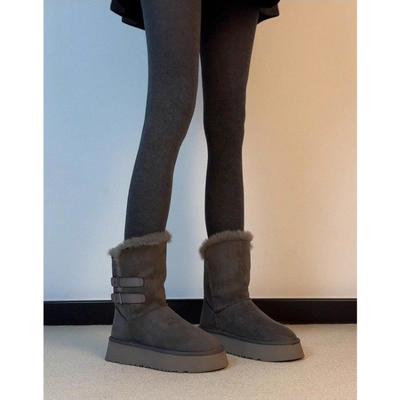 Женские мягкие эластичные зимние теплые утепленные сноубутсы на толстой подошве, нескользящие, износостойкие, для активного отдыха на открытом воздухе, спортивные хлопковые ботинки