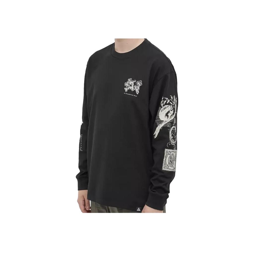 Nike Свитшот с круглым вырезом и длинным рукавом с принтом «пейзаж», мужской свитшот, черный DJ5802-010