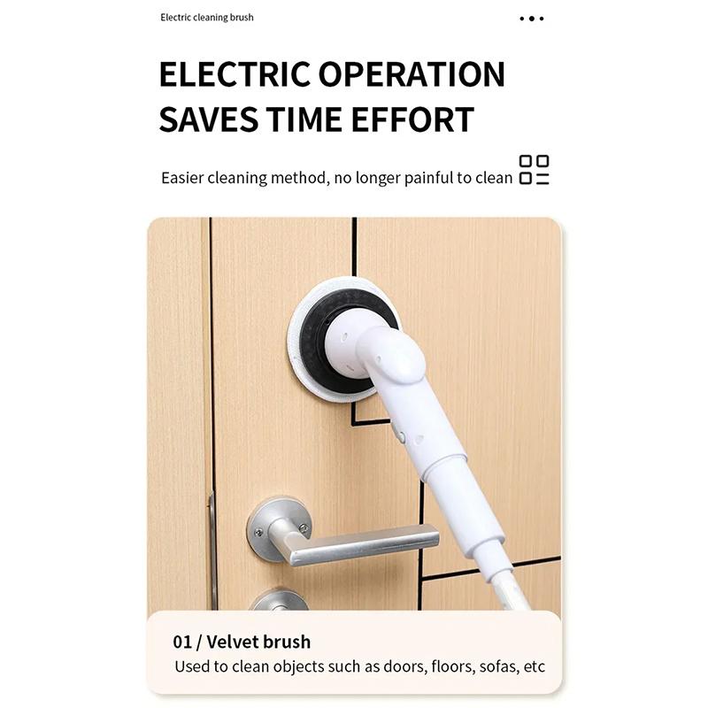 2000 мАч 6-в-1 электрическая чистящая щетка с регулируемой скоростью беспроводная вращающаяся чистящая щетка для душа щетка для чистки кухни ванной комнаты дома