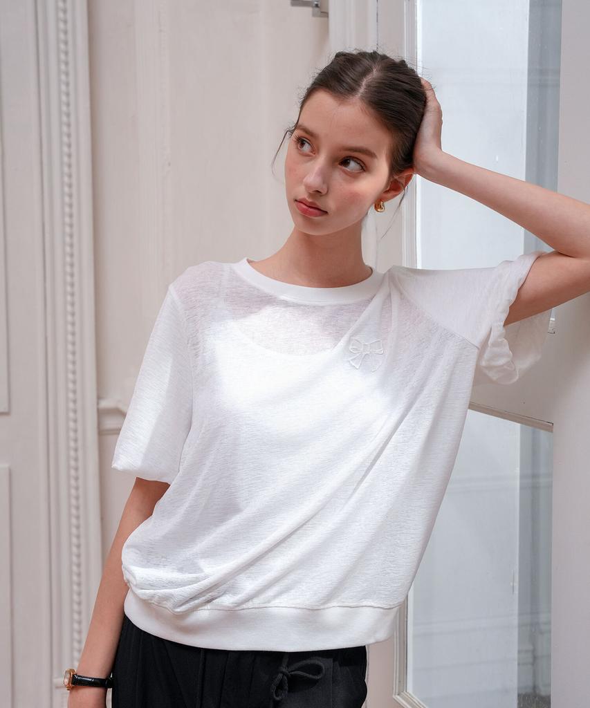 PIGMENT Airy Cool Tulip Sleeve Sweatshirt (Jxts260450)