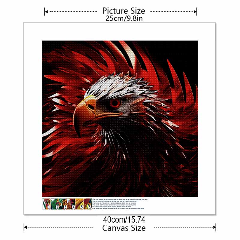 New Arrival 5D DIY Full Circle Diamond Painting "Red Flying Eagle" Embroidery Cross Stitch Home Decor Gift