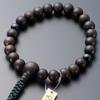Buddhist Altar Shop Takita Shoten Buddhist Prayer Beads, Jodo Shinshu Buddhist Formal Prayer Beads for Men, Striped Ebony (Matte Polished), 2-Ten,