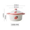Multifunctional Kitchen Ceramic Bowl with Lid Exquisite Double-eared Noodle Ramen Salad Steamed Bowls High Appearance Tableware