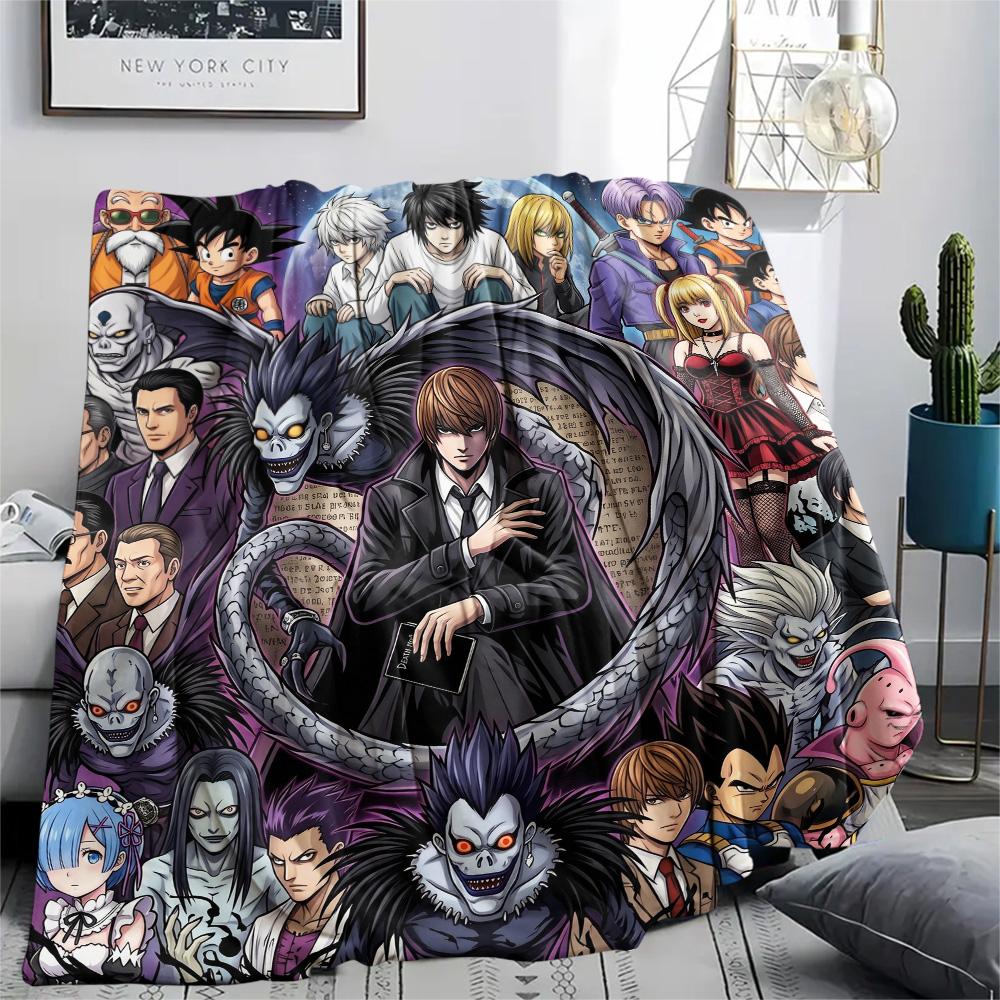 Death Note Print Flannel Blanket, Ultra Soft High Quality All Seasons Warm Throw, Home Decor Cozy Blanket, Perfect Christmas Gift