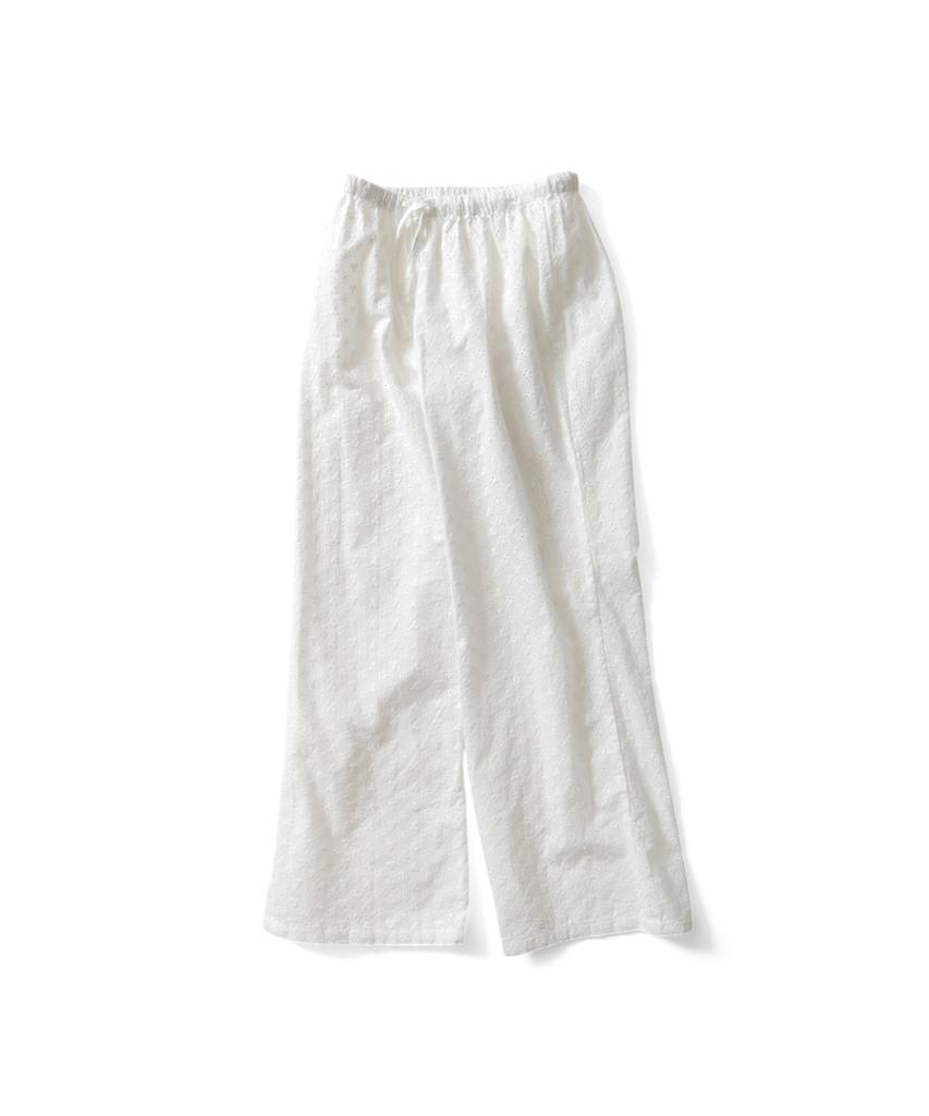 THOMASMORE Eyelet String Pants - White