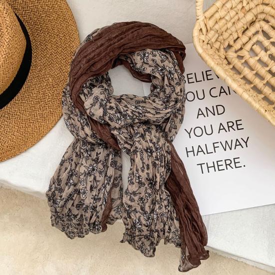 Ladies Shawl Scarf Floral Print Versatile Comfortable Bright Color Shawl Wrap Soft-textured Winter Accessory