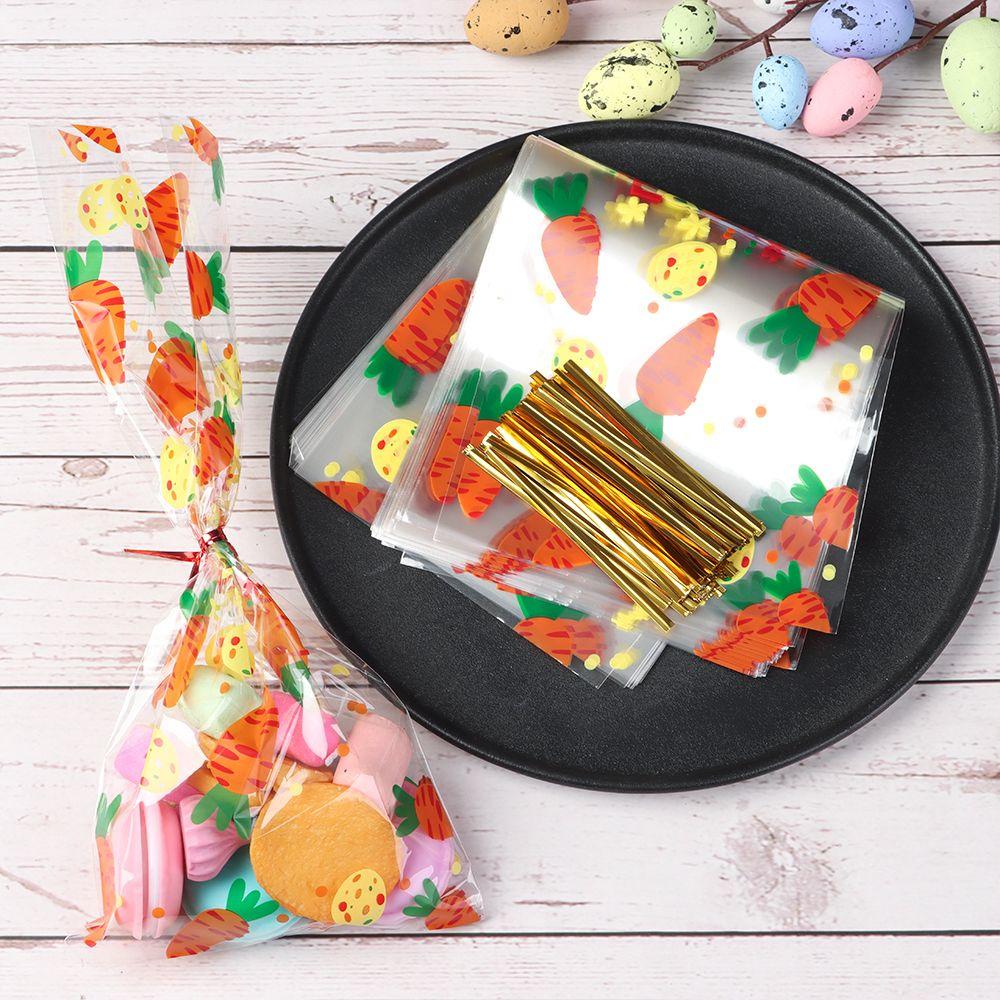 DIY Biscuits Snack Disposable Food Packaging Easter Candy Bag Cookie Packing Bag Happy Easter