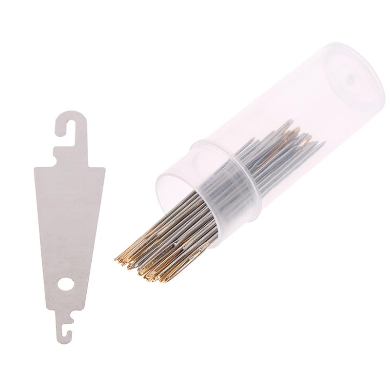 30 шт. иглы для ручного шитья с золотым глазом, иглы для вышивки крестом с нитевдевателем