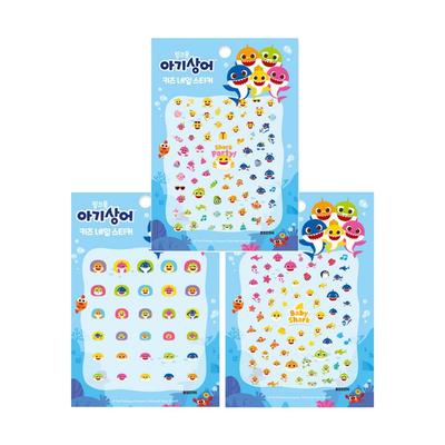 Сделано в Корее - Детские наклейки для ногтей Baby Shark (4 варианта)