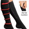 2PC Unisex Compression Socks Zipper Stretch Leg Support Open Toe Knee Stockings