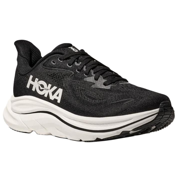 HOKA Clifton 10 Широкие Черные Белые Женские Кроссовки 1162050-BWHT