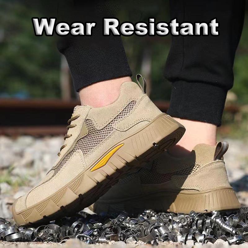 Oulylan Outdoor Mesh Breathable Workshoes Summer Wear Resistant Labor Footwear Solid Color Anti Puncture Safety Boots 38-46