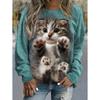 Fashion Women'S Long Sleeves Hoodie Funny Cat 3D Print Top Woman Harajuku Hoodie Casual Clothing Summer Hoodie