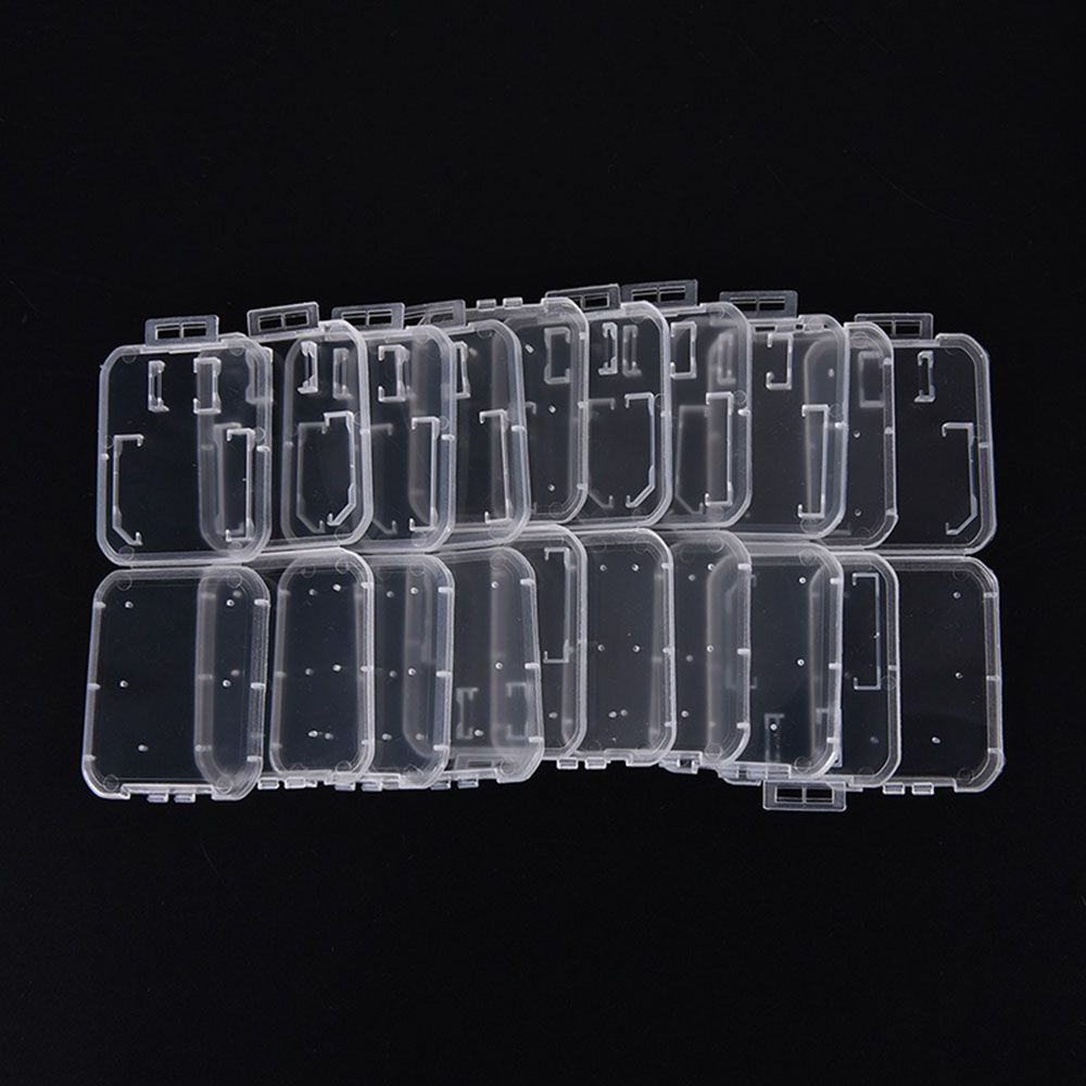 10PCS Portable Holder Plastic Memory Card Case Storage Box SD/TF SDHC Card Transparent