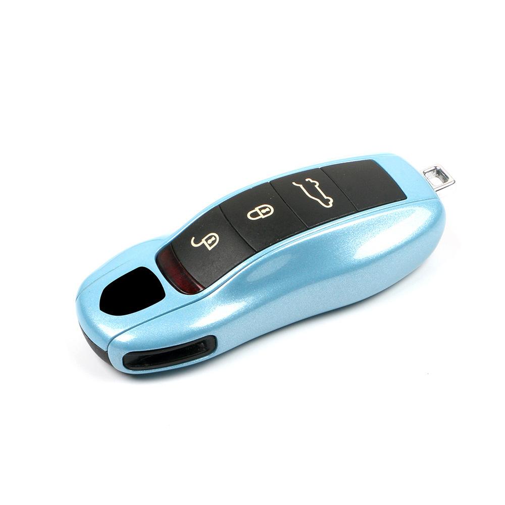 For Porsche Taycan Key Case 911 Paramela Macan Cayenne 718 Ice Crystal Blue Replacement Case