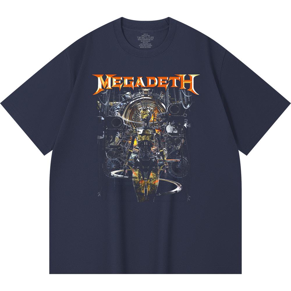 Хлопковая футболка плотностью 230 г/м² 100% Хлопок Heavy Metal Футболка с принтом рок-группы Популярная музыка Унисекс Тяжелая хлопковая футболка