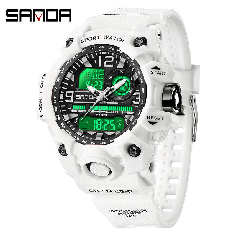 Sanda Teen Multi-functional Waterproof Sports Watch with Alarm & Luminous Display