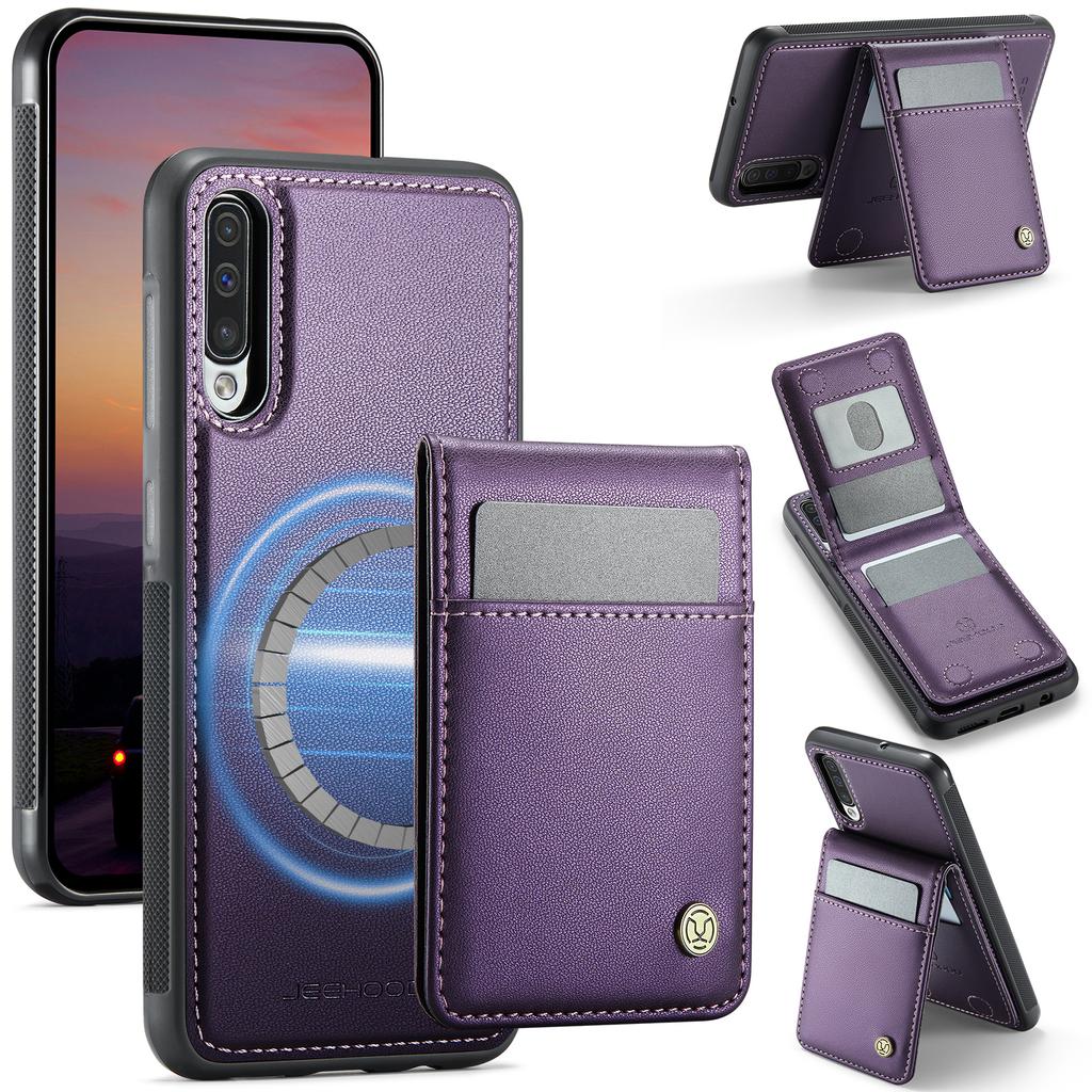 Кожаная задняя крышка для Samsung Galaxy A50, совместимая с MagSafe, чехол для телефона JEEHOOD J06 с отделением для карт, блокировка RFID