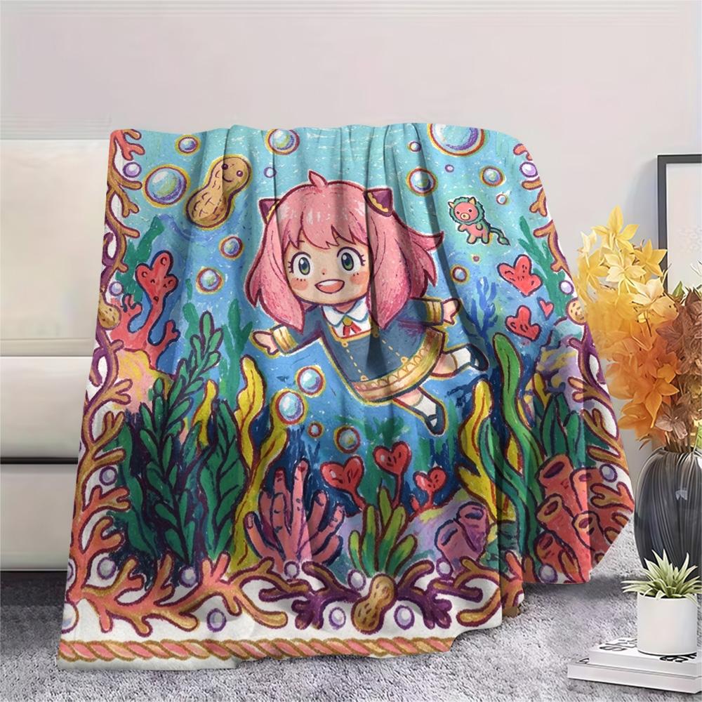 Anya Forger Print Flannel Blanket, Ultra Soft High Quality All Seasons Warm Throw, Home Decor Cozy Blanket, Perfect Christmas Gift