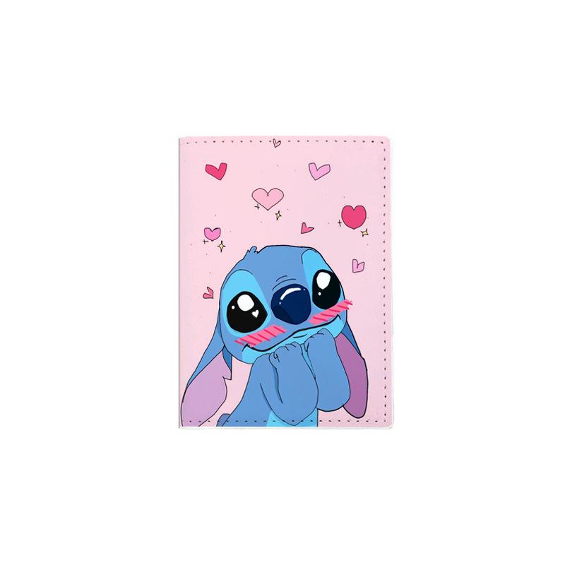 Cute Alien Passport Holder PU Leather Travel Passport Cover Cartoon Print Document Organizer Blue 6pcs