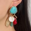 Fashionable Retro Ethnic Style Women's Earrings Colorful Irregular Shapes Pearl Diamond Personalized Bead Beads Niche Jewelry