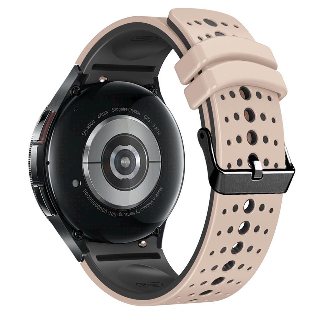 Силиконовый ремешок для Samsung Galaxy Watch7 44мм 40мм/Watch FE 40мм/Watch6 44мм 40мм, много отверстий, двухцветный ремешок для часов